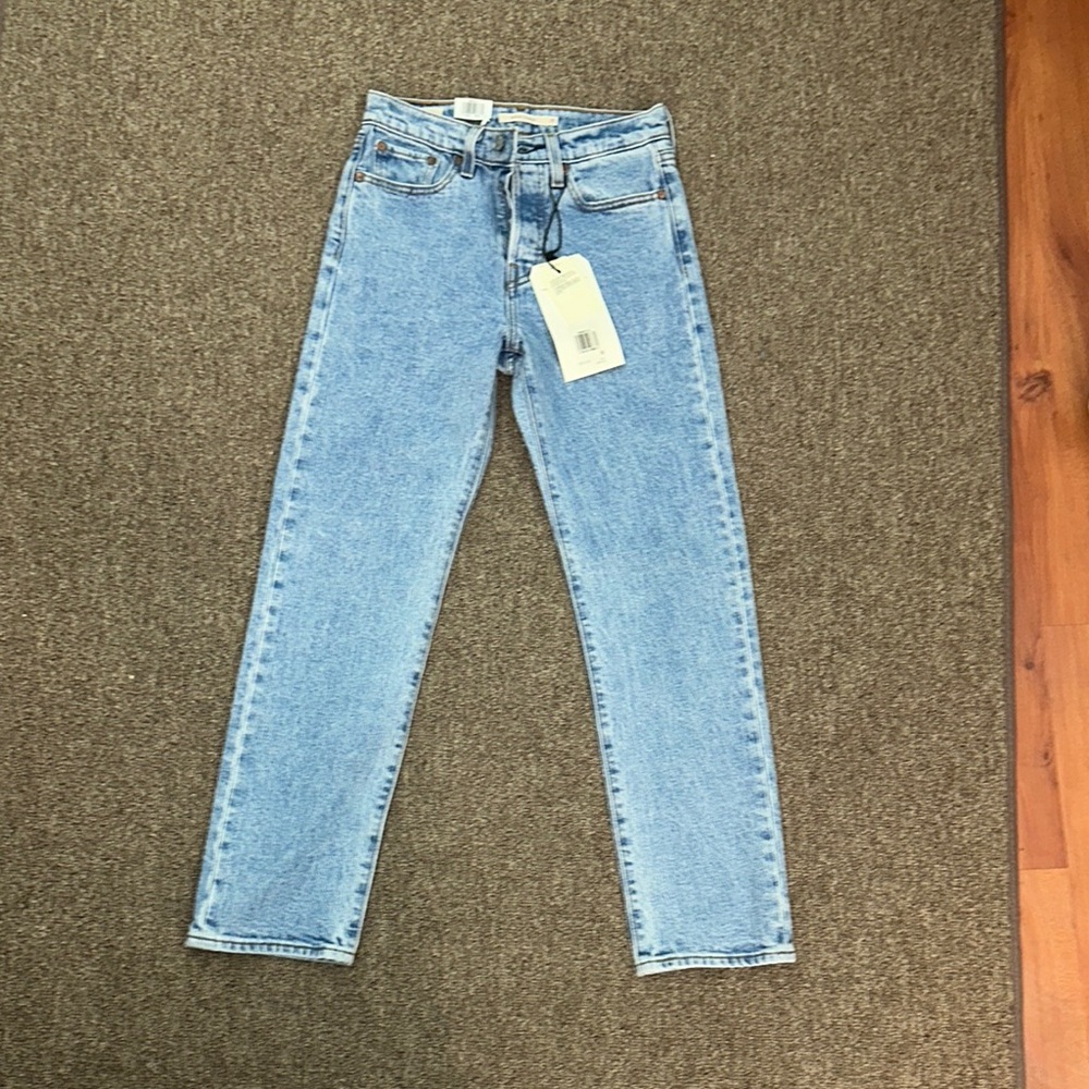 Levi's Blue High Rise Straight-Leg Jeans